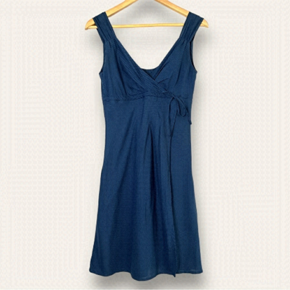 Elegant Blue 100% Organic Cotton Sleeveless Dress - Picture 1 of 14